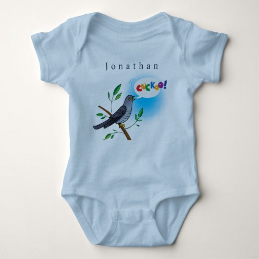Personalisieren Sie den Cuckoo Bird auf dem Branch Baby Strampler (Vorderseite)