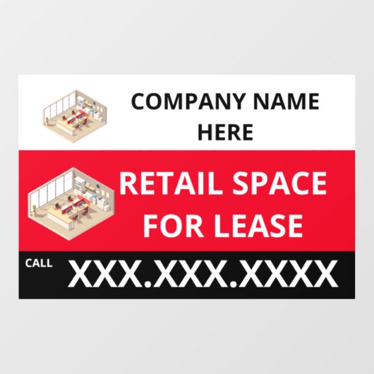 Personalisieren Sie den Einzelhandelsbereich für d Fensteraufkleber (Blatt)