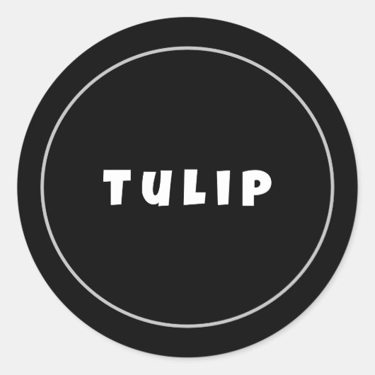 Personalisieren Sie den Firmennamen in Black Runder Aufkleber (Vorderseite)