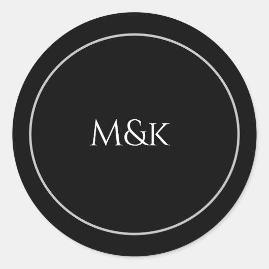 Personalisieren Sie den Firmennamen in Black Runder Aufkleber (Vorderseite)