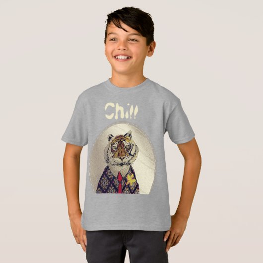 Personalisieren Sie den Fun Chill Tiger T - Shirt (Vorne ganz)
