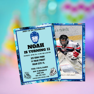 Personalisieren Sie den Geburtstag der hockeyorien Einladung