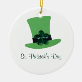 Personalisieren Sie den grünen Hut für St. Patrick Keramik Ornament