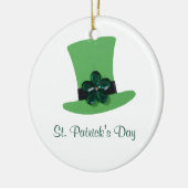 Personalisieren Sie den grünen Hut für St. Patrick Keramik Ornament (Links)