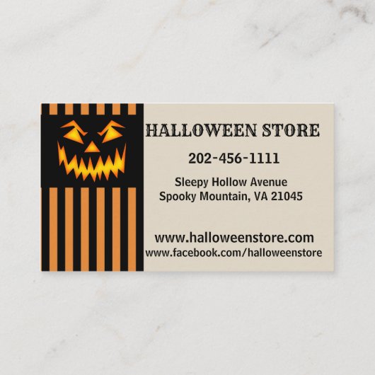 Personalisieren Sie den Halloween Store Pumpkin Pa Visitenkarte (Rückseite)