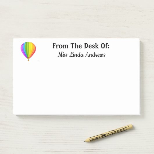 Personalisieren Sie den Heißluftballon Post-it Klebezettel (Auf Schreibtisch)