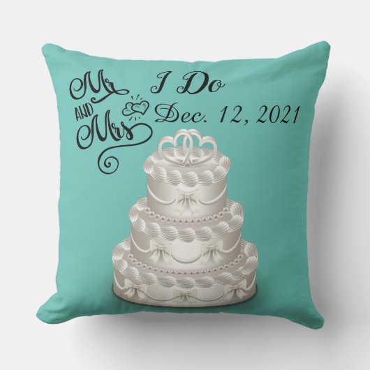 Personalisieren Sie den Hochzeitstag Kissen (Vorderseite)