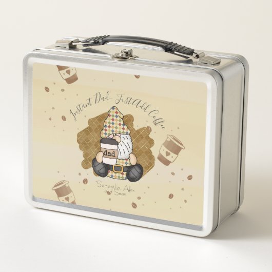 Personalisieren Sie den Kaffee Lover Vater | VINTA Metall Brotdose (Vorderseite)