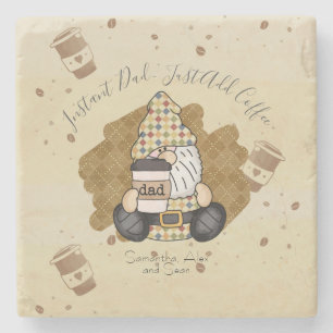 Personalisieren Sie den Kaffee Lover Vater   VINTA Steinuntersetzer