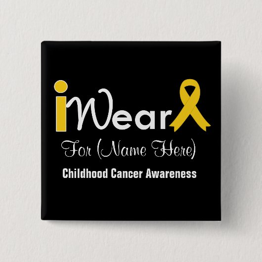 Personalisieren Sie den Krebs der goldenen Ribbon- Button (Vorderseite)