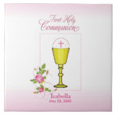 Personalisieren Sie den Mädchennamen Rosa erste he Fliese (Vorderseite)