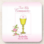 Personalisieren Sie den Mädchennamen Rosa erste he Getränkeuntersetzer (Vorderseite)