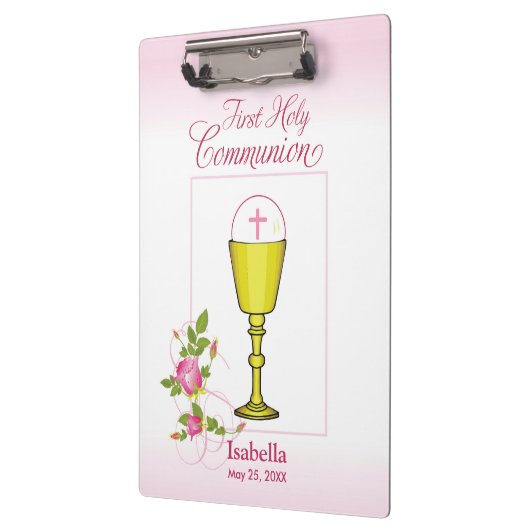 Personalisieren Sie den Mädchennamen Rosa erste he Klemmbrett (Links)