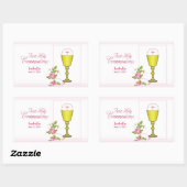 Personalisieren Sie den Mädchennamen Rosa erste he Rechteckiger Aufkleber (Blatt)