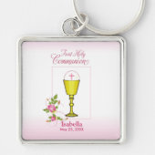 Personalisieren Sie den Mädchennamen Rosa erste he Schlüsselanhänger (Vorne)