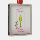 Personalisieren Sie den Mädchennamen Rosa erste he Silbernes Ornament (Rechts)