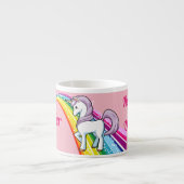 Personalisieren Sie den NAME Unicorn Rainbow Littl Espressotasse (Vorderseite)