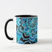 Personalisieren Sie den Namen Blue Paisley Black I Tasse (Links)
