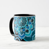 Personalisieren Sie den Namen Blue Paisley Black I Tasse (Vorderseite Links)