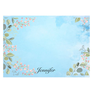 Personalisieren Sie den Namen Blue Sky Simple Flor Post-it Klebezettel