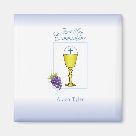 Personalisieren Sie den Namen Boy First Communion Magnet (Vorne)