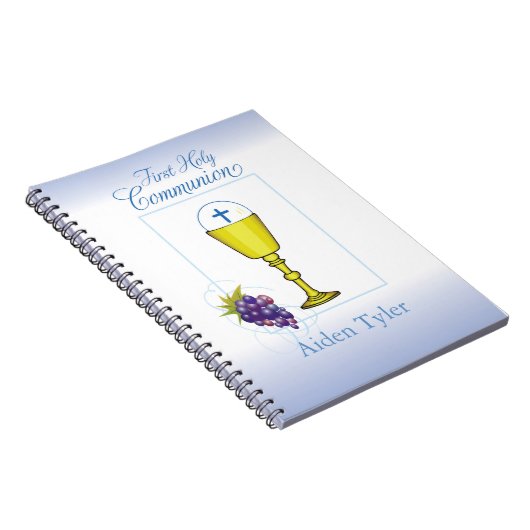 Personalisieren Sie den Namen Boy First Communion Notizblock (Rechte Seite)
