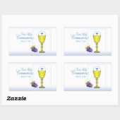 Personalisieren Sie den Namen Boy First Communion Rechteckiger Aufkleber (Blatt)