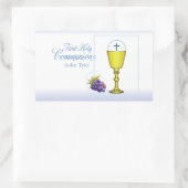 Personalisieren Sie den Namen Boy First Communion Rechteckiger Aufkleber (Tasche)