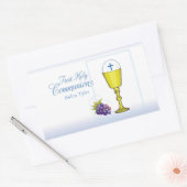 Personalisieren Sie den Namen Boy First Communion Rechteckiger Aufkleber (Umschlag)