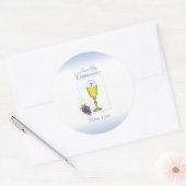 Personalisieren Sie den Namen Boy First Communion Runder Aufkleber (Umschlag)
