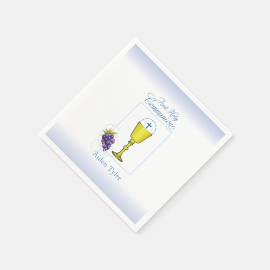 Personalisieren Sie den Namen Boy First Communion  Serviette (Ecke)
