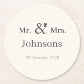 Personalisieren Sie den Namen der Hochzeit Ampere  Runder Pappuntersetzer (Vorderseite)