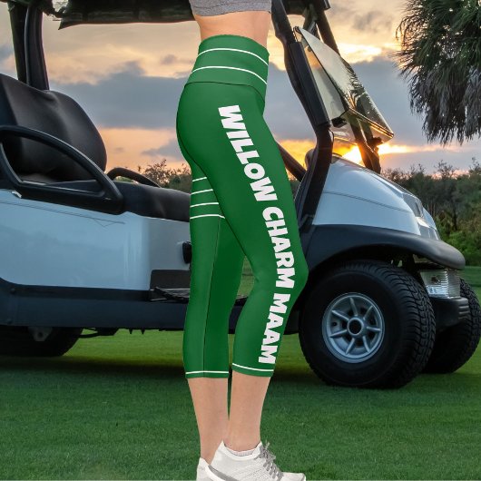 Personalisieren Sie den Namen des grün-weißen Begl Capri Leggings