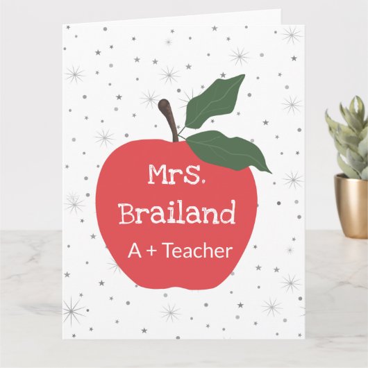 Personalisieren Sie den Namen des Lehrers, benutze Karte (Kleine Pflanze)