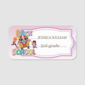 Personalisieren Sie den Namen "Funny School Bus zu Namensschild (Vorderseite)