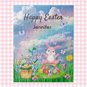Personalisieren Sie den Namen Happy Oaster Bunny Puzzle