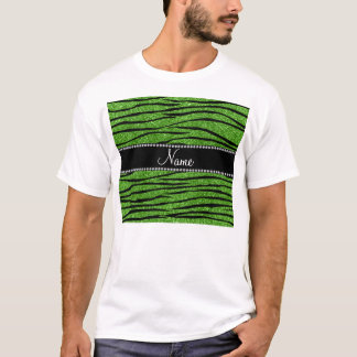 Personalisieren Sie den Namen hellgrün Glitzer zeb T-Shirt