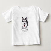 Personalisieren Sie den Namen Husky Multimedia Bab Baby T-shirt (Vorderseite)