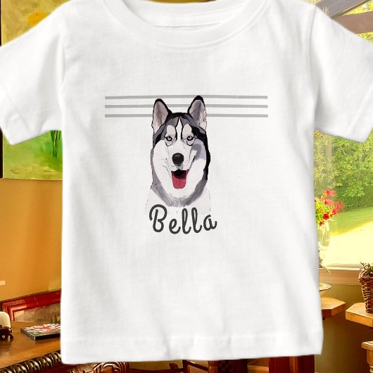 Personalisieren Sie den Namen Husky Multimedia Bab Baby T-shirt