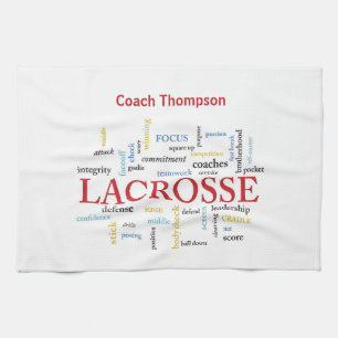 Personalisieren Sie den Namen Lacrosse Coach mithi Geschirrtuch