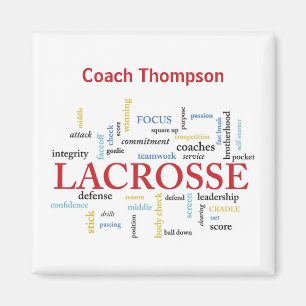 Personalisieren Sie den Namen Lacrosse Coach mithi Magnet