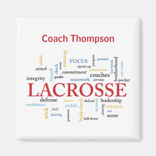 Personalisieren Sie den Namen Lacrosse Coach mithi Magnet (Vorne)