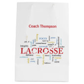 Personalisieren Sie den Namen Lacrosse Coach mithi Mittlere Geschenktüte (Rückseite)