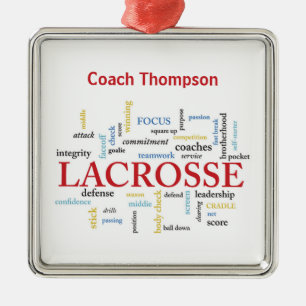 Personalisieren Sie den Namen Lacrosse Coach mithi Ornament Aus Metall