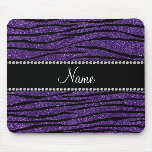 Personalisieren Sie den Namen lila Glitzer zebra s Mousepad (Vorne)