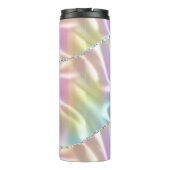 Personalisieren Sie den Namen Lila Skript vertikal Thermosbecher (Rückseite)