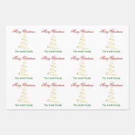 Personalisieren Sie den Namen Modernes Weihnachtsb Geschenkpapier Set