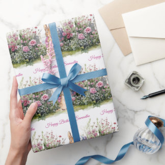 Personalisieren Sie den Namen Peter der Rabbit Pin Geschenkpapier