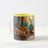 Personalisieren Sie den Namen Peter Oaster Eggs Ba Zweifarbige Tasse (Vorderseite Links)