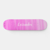 Personalisieren Sie den Namen Pink Ombre Unique Gi Skateboard (Horizontal)